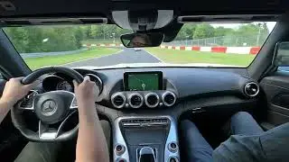 Mercedes amg gts chasing porsche 911 gt3 on the Nurburgring