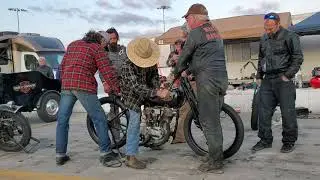 Sons of Speed Antique Motorcycle Boardtrack Race Start