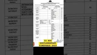 II PUC SUPPLEMENTARY TIMETABLE 2023
