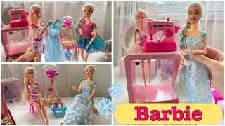 Barbie&rsquo;s Fashion Salon: Making an Elsa-Style Dress! | Princess Elsa | Barbie video