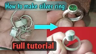How to make silver ring with stone ||Silver ring making tutorial ||🔥🔥