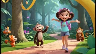 Monkey and the Swinging Map | Fun Adventure Song for Kids | Playful Nursery Rhyme