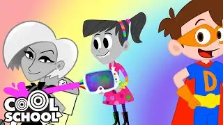 Grace Cale steals The Colors! 🔴🟠🟡🟢🔵🟣 Drew Pendous | Cool School Cartoons