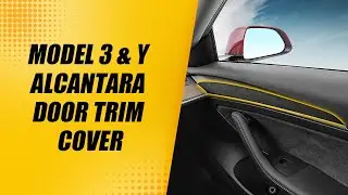 Model 3 & Y Alcantara Door Trim Cover Interior Decor