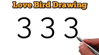 Love Bird drawing from number 3333 | Easy love bird drawing picture | Number drawing | jb patel