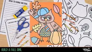 Printable Fall Owl Craft, Template, Writing Prompts for Kids | Fun No Prep Autumn Activity 1st - 2nd