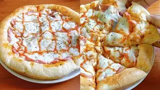 Tanpa ulen, tanpa mixer! | Roti pizza empuk dan gembul!