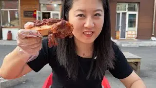 【寻尝姐妹】在哈尔滨小区里吃酱大骨，绕了半天才找到，48元一盘尝尝味道咋样