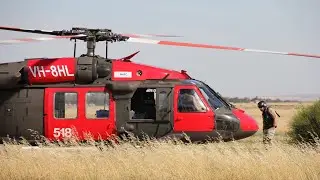 Aerotech Blackhawk (Sikorsky UH-60L) VH-8HL Taking Off From Port Pirie Aerodrome!