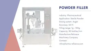 Servo Sterile powder bottle filler capper machine, sterile auger filling capping | RELIANCE