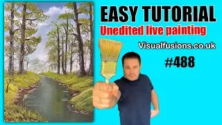 How YOU CAN Paint ! - Reflective stream - Oil Painting 488 Woodland Landscape Art ASMR