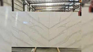 Natural Texture Quartz Stone Calacatta White | Product Model: GQ-T446 | 100% Made in Thailand