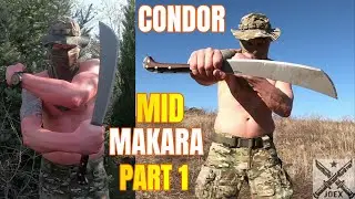 CONDOR MID MAKARA MACHETE - PART 1 - WOOD/BATON WORK - JOE FLOWERS DESIGN - 1075 CARBON - WALNUT