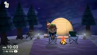 Evening Camping on the Island | Gentle Breeze & Warm Glow ACNH-Inspired ASMR Ambience) 🌙🔥