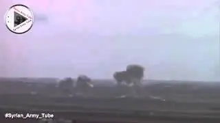 Syrian War 2015 - Heavy bombardment on terrorist positions in Hama, Syria