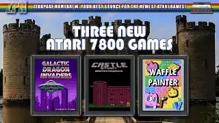Galactic Dragon Invaders, Castle Storm & Waffle Painter: New Atari 7800 Games!