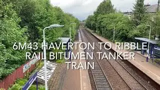 Bitumen Tanker Freight Train 6M43 Haverton to Ribble Rail Colas 56096 70804 Double Headed Huncoat