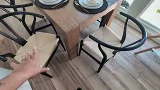 Tomile Set of 2 Wishbone Chair Solid Wood Y Chair Mid Century Armrest Dining Chair Review