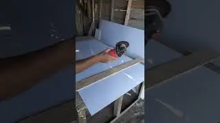 Memotong hpl menggunakan gerinda #woodworking #furniture