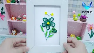 Your Own Quilling Masterpiece | Quilled Flower with Dark Green Five Petals and Yellow Two Pistils