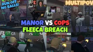Manor vs Cops in Fleeca Heist After the Hostage Runs Off! | MultiPOVs | NOPIXEL 4.0 GTA RP