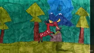 Deer kisses stag. Deer hugs stag.🦌❤️ (like-Bambi)