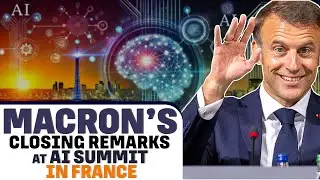 French President Emmanuel Macron makes closing remarks at first day of AI summit in France
