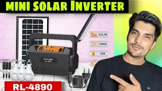Small Solar Inverter Cheap Price|ROCKLIGHT RL4890 mini solar inverter with 3 LED BULB SOLAR PANAL...