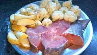 Phool Gobhi aur rohu machhali recipe | Cauliflower fish recipe