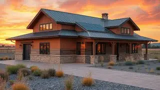 🌾 Prairie Style Barndominium Design 🏡 Timeless Elegance Meets Open Plains!