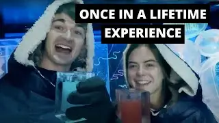 The ENTIRE BAR was made of ICE (our last day in Stockholm!)