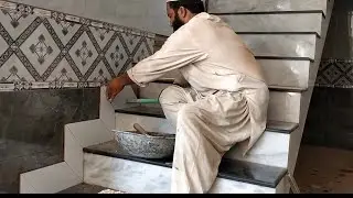 How To Install granite Marble Stair/ Full trick marble trick.marble stair lagany ka full tareka#2024