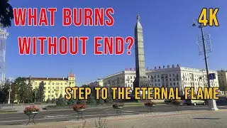 Walking Tour of Victory Square Minsk | Soviet War Memorial & Eternal Flame Belarus 4k