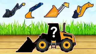 Construction Puzzle: What Attachment Is Missing from This Machine? | Fun Vehicles Animation