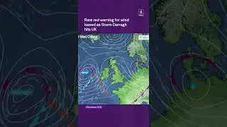 Rare red warning for wind issued as Storm Darragh hits UK