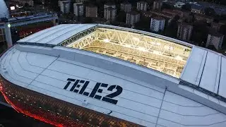 704. Tele2 Arena panorering (Tele2 Arena) Drone Stock Footage Video