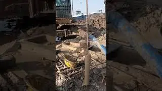Pile foundation - Bentonite flushing and density checking.