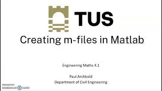 Creating m-files in Matlab