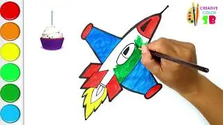 How to Draw a Rocket 🚀✈🛩🛸 _ Rocket Colouring Page🎨 _ Learn to Draw Rocket Step by Step