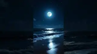 Moonlight Waves on a Quiet Beach 🌕 | 4K Relaxing AI Loop