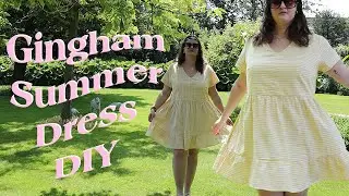 Gingham Tiered Summer Dress DIY | Curvy Girl Sewing | Self drafted pattern