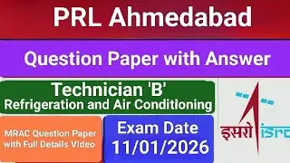 PRL question paper with answer key 11/01/2026 // MRAC question paper//ISRO PRL MRAC question paper