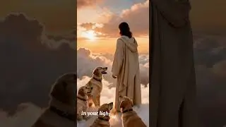 Jesus and His Golden Retrievers Together 🌟 #Jesus #Heaven #Faith #ChristianVideo