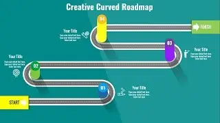 Как создать изогнутый слайд с дорожной картой в PowerPoint (презентация PPT) Бесплатный слайд.