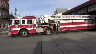 Passaic, NJ Fire Department Engine 4 & Ladder 1 Responding