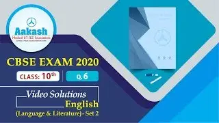 Class - 10 CBSE Exam 2020 solution - English