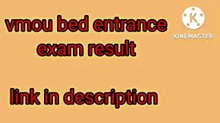 vmou bed entrance exam result