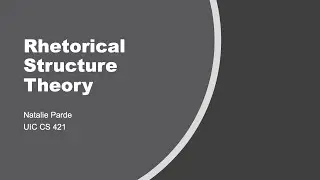 Rhetorical Structure Theory