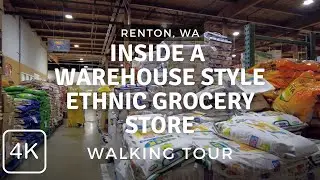 DK Market in Renton WA USA, Super Cool Ethnic Warehouse Style Grocery Store, Walking Tour in 4K