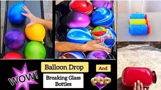 Wow 🔥🔥 Amazing Balloon Drop And Breaking Glass Bottles | Relaxing Asmr Video | Asmr Satisfying 